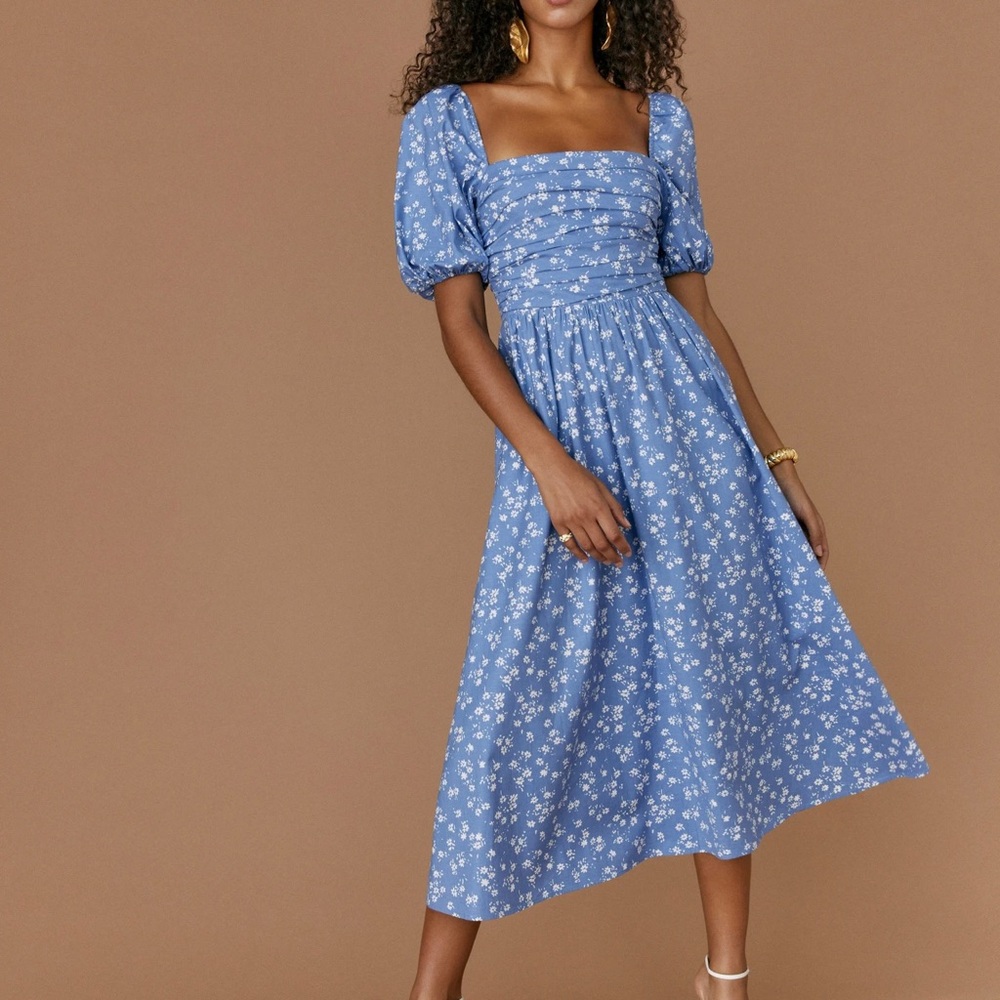 Reformation Rachelle Blue Floral Dress - Picture 3 of 11